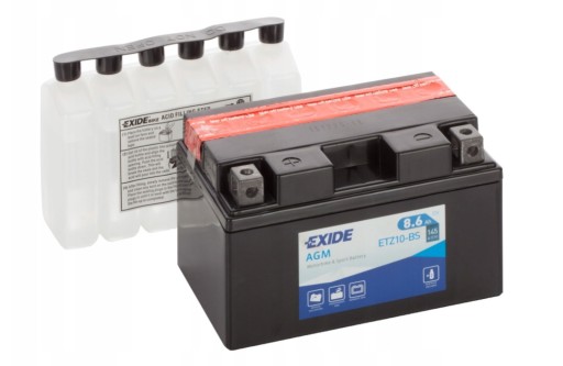 AM-12V-8AH-EXIDE-1-4 - EXIDE ETZ10-BS аккумулятор для мотоцикла YTZ10-BS 12 В 8,6 Ач 145 А EN L+