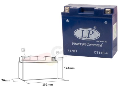 GT14B4 - Аккумулятор Landport GT14B-4