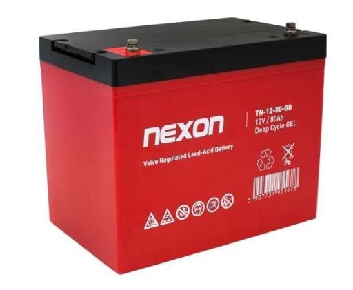 Гелевый аккумулятор Nexon TN-GEL 12В 80Ач длительный срок службы (12л) - глубокий разряд