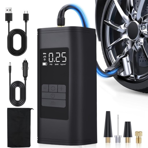 Аккумуляторный воздушный компрессор для надувания автомобильных шин