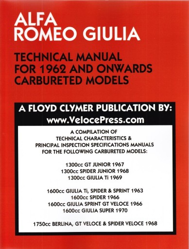 Керівництво по ремонту карбюратора Alfa Romeo Giulia GT GTV Spider (з 1962) цілодобово