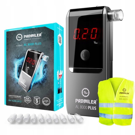 Алкотестер PROMILER AL 8000 PLUS + 12 місяців калібрування + мундштуки