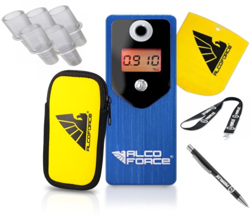 Алкотестер електрохімічний AlcoForce EVO Blue - Комплект + гарантія 3 роки