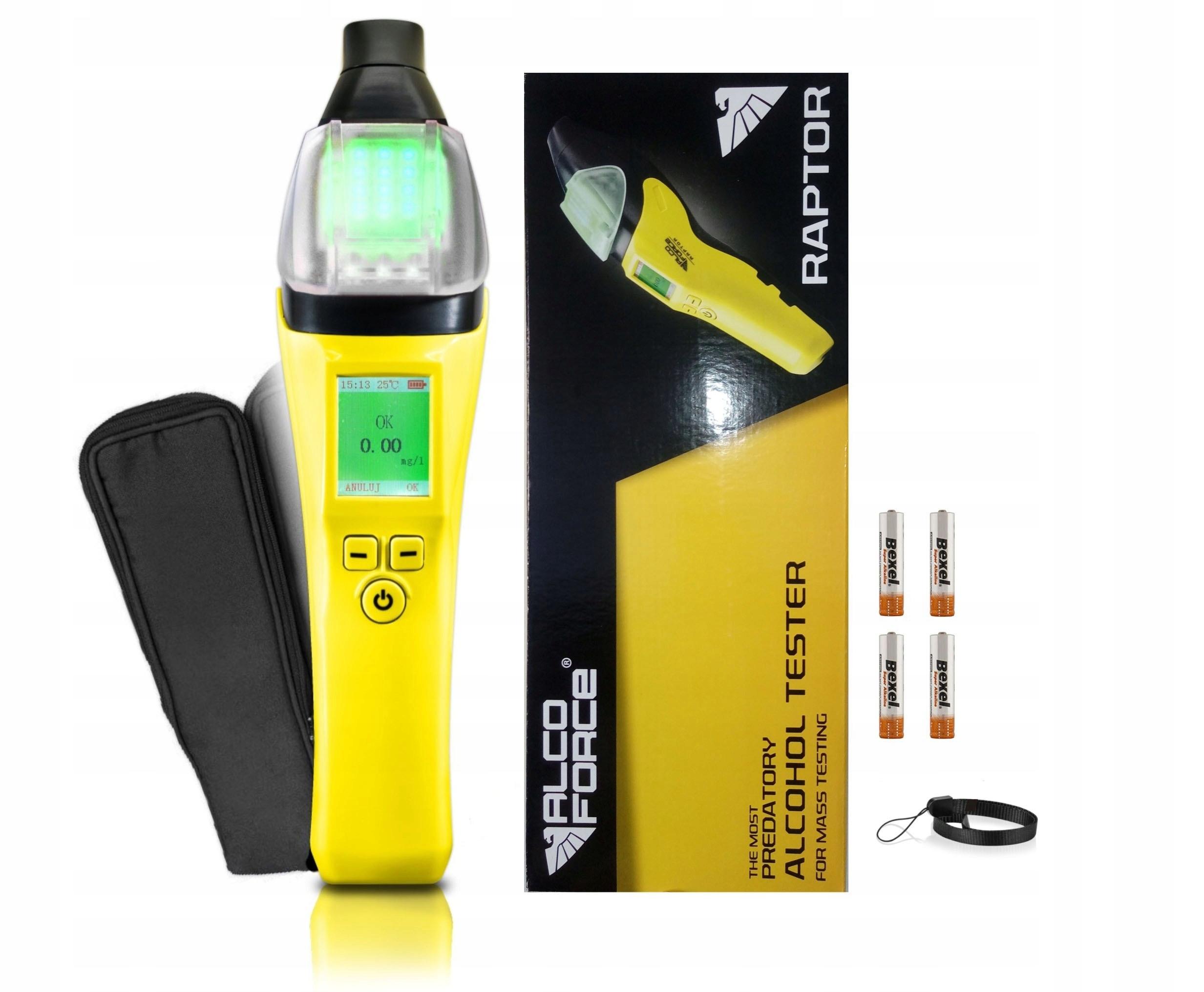 Алкотестер AlcoForce Raptor + 4 x AA