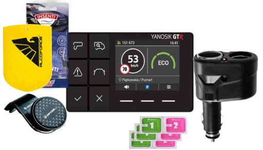 Yanosik GTR Помощник водителя + Годовая подписка + Бесплатный держатель