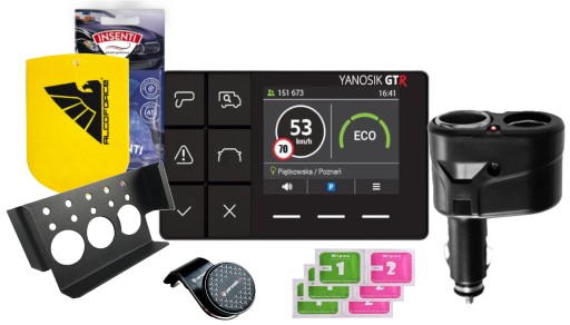 Yanosik GTR Помощник водителя + Годовая подписка + Бесплатный держатель