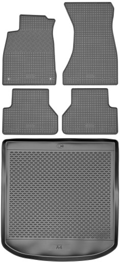 Audi A4 B9 Sedan 2016 - Коврики резиновые + коврик в багажник