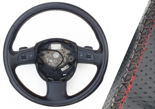 Спортивне шкіряне кермо Audi A6 C6, мультипедаль DSG