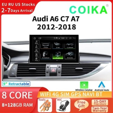 Audi A6 C7 A7 WIFI 4G 8+128 ГБ Carplay Dot Screen