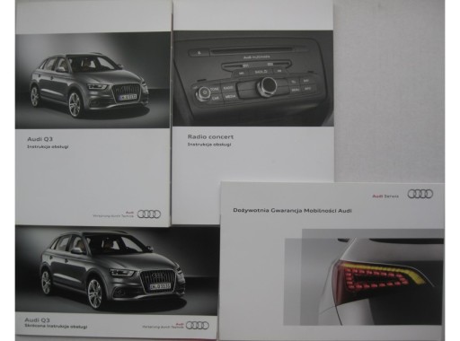 Audi Q3 I 2011-2014 Руководство пользователя на польском языке для Audi Q3 + магнитола Audi Concert
