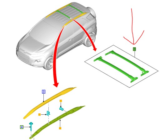 БАГАЖНИК НА ДАХ FORD ECOSPORT 2013- 2017-