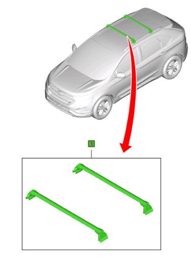 БАГАЖНИК НА ДАХ FORD EDGE Mk2 2016 - на рейлінги OE