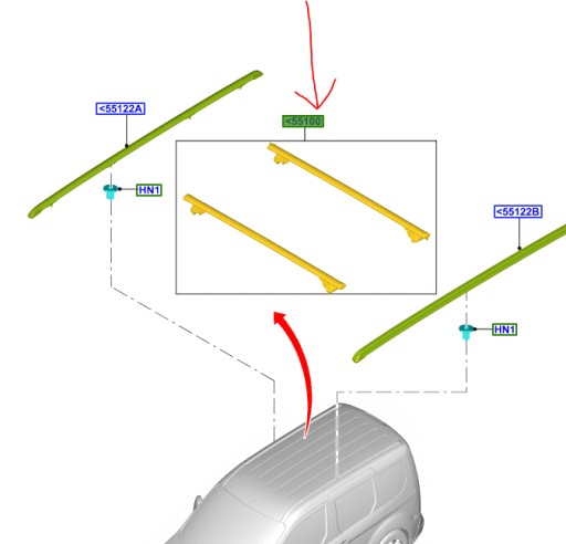 БАГАЖНИК НА ДАХ FORD TRANSIT TOURNEO CONNECT 2013-