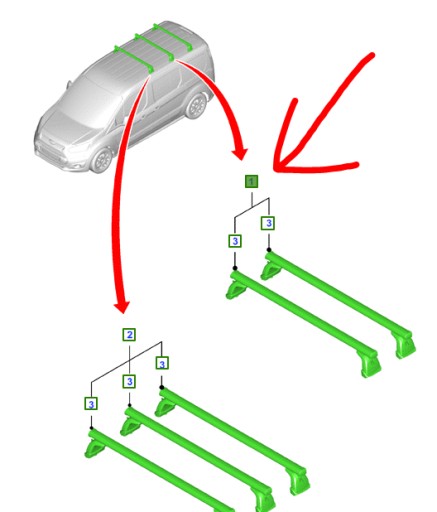 БАГАЖНИК НА ДАХ FORD TRANSIT TOURNEO CONNECT 2013-