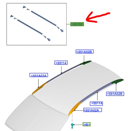 БАГАЖНИК НА ДАХ НА РЕЙЛІНАХ FORD KUGA Mk1 2008-12 р.в