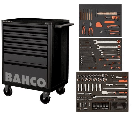 ВІЗОК ДЛЯ МАЙСТЕРНІ BAHCO 7 ЯЩИКІВ + 216 ШТ. ІНСТРУМЕНТИ