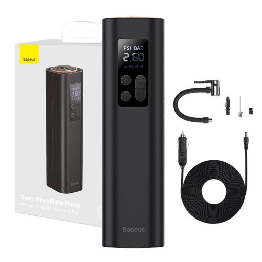 ЕЛЕКТРИЧНИЙ МІНІ-КОМПРЕСОР BASEUS, АВТОМОБІЛЬНИЙ КОМПРЕСОР ДЛЯ ШИН