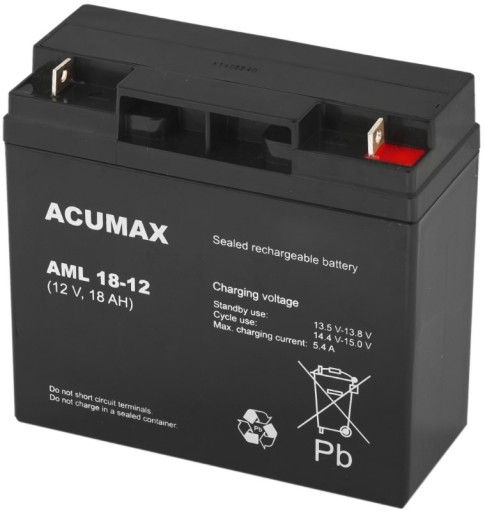 АККУМУЛЯТОР AGM VRLA ACUMAX AML 12 В 18 Ач APC RBC UPS ИСТОЧНИК ПИТАНИЯ СИГНАЛИЗАЦИЯ