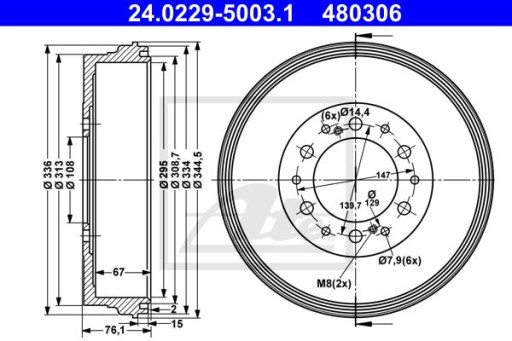 24.0229-5003.1/ZAW - БАРАБАННА ШИНКА. TOYOTA HILUX 05-