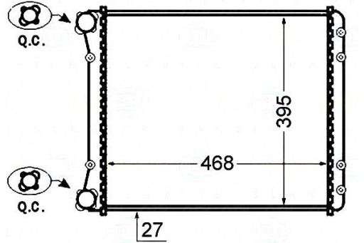 8MK 376 766-281 BRH/BOX - ВОДЯНИЙ КУЛЕР BEHR HELLA AUDI A2 1.4 TDI (8Z0)