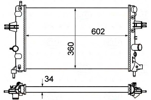 8MK 376 719-064 BRH/BOX - ОХОЛОДЖУВАЧ ВОДИ BEHR HELLA OPEL ASTRA G DELVAN 1.6