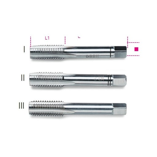 BETA МЕТРИЧЕСКАЯ РУЧНАЯ РЕЗЬБА HSS M12 x 1,75, 3 ШТ.