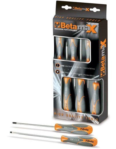 Beta MAX набір з 8 плоских викруток PH 1293 / D8