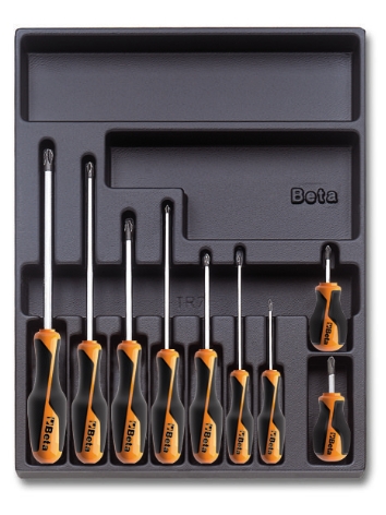 ОТВЕРТКИ БЕТА PH0 - PH3 ЖЕСТКАЯ ВСТАВКА ДЛЯ ТЕЛЕЖКИ T168