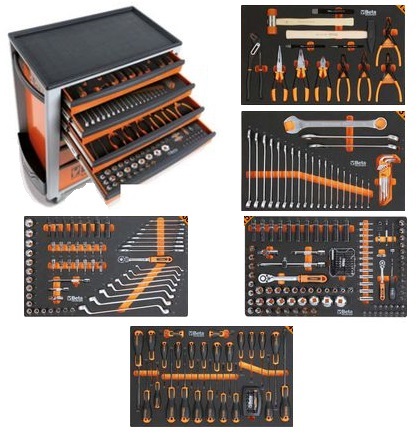 BETA ВІЗОК ІНСТРУМЕНТАЛЬНА ШАФА НА 7 ЯЩИКІВ З ІНСТРУМЕНТАМИ 309 ШТ. 1/4 1/2