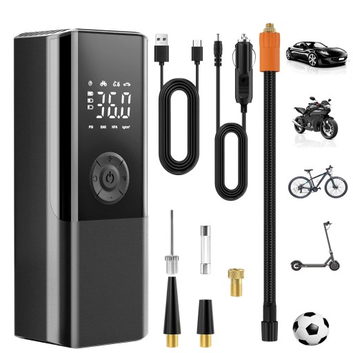 БЕСПРОВОДНОЙ АВТОМОБИЛЬНЫЙ КОМПРЕССОР ЭЛЕКТРИЧЕСКИЙ НАСОС LCD POWERBANK ВЕЛОСИПЕД