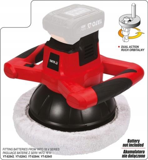 АКУМУЛЯТОРНА ПОЛІРУВАЛЬНА МАШИНА YATO SYSTEM 18В 250мм