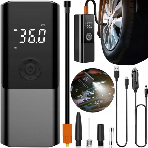 Бездротовий електричний повітряний насос автомобільний велосипедний компресор 6000mAh