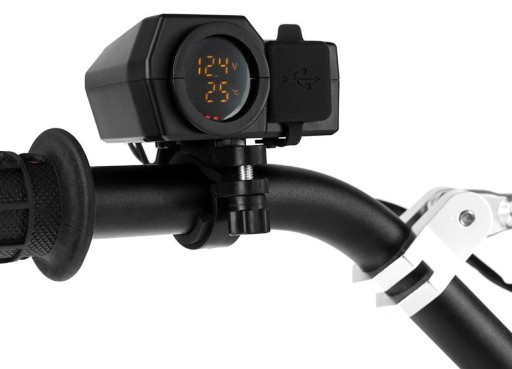 BIKETEC МОТОЦИКЛ ДВОЙНАЯ USB-РАЗЪЕМКА ДЛЯ БЫСТРОЙ ЗАРЯДКИ 3.0 С ВОЛЬТМЕТРОМ И