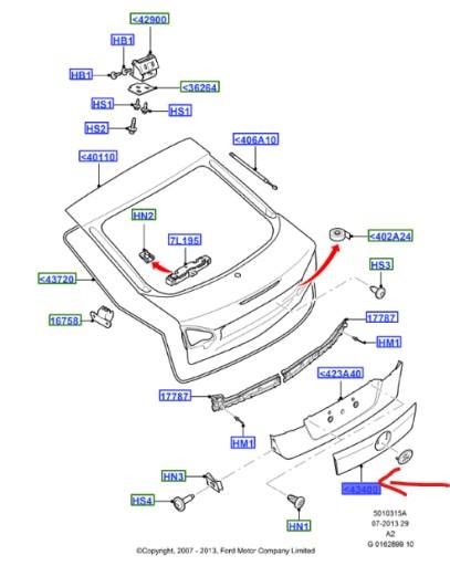 1488749 - Кришка багажника Ford MONDEO MK4 SEDAN