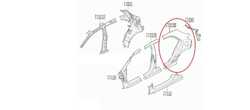 71504H8C00 71503-H8C0 71503H8C00 - ЗАДНЕЕ КРЫЛО ЗАДНЕЕ ЛЕВОЕ или ПРАВОЕ KIA RIO VI 2017-2023 НОВЫЙ OEM