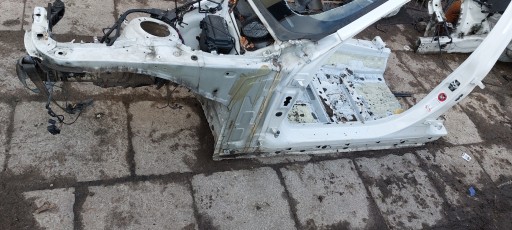 41218170639 BMW F30 F31 LEWY SŁUPEK PRZEDNI DRZWIOWY DACHOWY ĆWIARTKA PRÓG LEWY KOLOR BIAŁY BIAŁA - BMW 3 F30 F31 поріг ліва стійка передня чверть