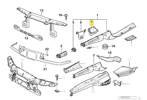 121 3 - BMW E36 кріплення стабілізатора передній лівий 8151121 OE