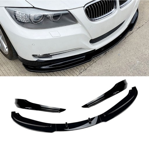 BMW E90 E91 LIFT 2008-2012 ПЕРЕДНИЙ БАМПЕР СПЛІТТЕР ГЛЯНЦЕВИЙ ЧОРНИЙ