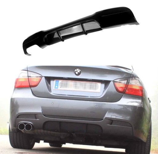 BMW E90 E91 M ПАКЕТ 2005-2012 ДИФФУЗОР ЗАДНЕГО БАМПЕРА ЧЕРНЫЙ ГЛЯНЦЕВЫЙ