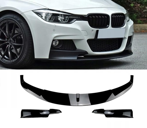 BMW F30 F31 2012-2018 GLOSS BLACK M SPORT SPLITTER БАМПЕРНА СПІДНИЦЯ