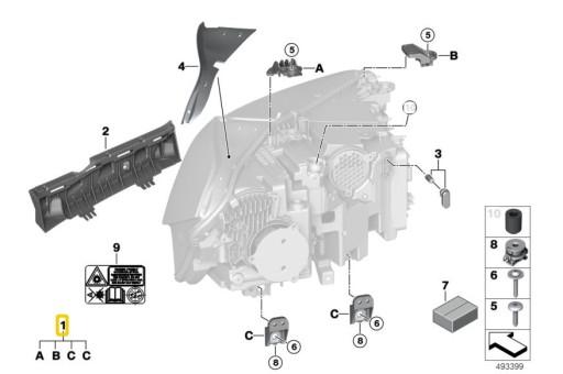 63119477976 9477976 BMW G05 G06 X5 X6 ORYGINAŁ - Ремкомплект переднего фонаря BMW G05 G06 X5 X6 9477976 OE