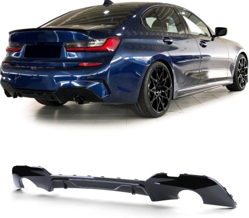 ДИФФУЗОР ЗАДНЕГО БАМПЕРА BMW G20 G21 M SPORT PRELIFT GLOSS ЧЕРНЫЙ