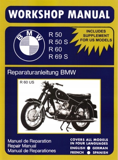 BMW R50 R50S R60 R69S (1955-69) заводское руководство по ремонту 4-языковое 24h