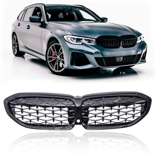 BMW 3 SERIES G21 2018+ ПЕРЕДНЯЯ РЕШЕТКА АЛМАЗНО-ЧЕРНАЯ С КАМЕРОЙ