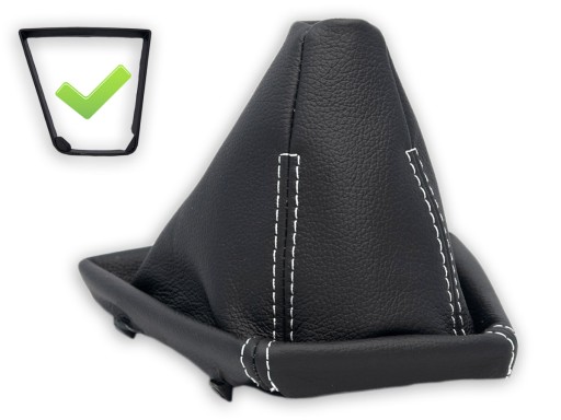 MA-1166675872 - BMW X3 E83 2004-2010 сильфон переключения передач черная кожа белая нить + рамка