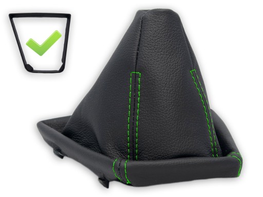 MA-1166676307 - BMW X3 E83 2004-2010 сильфон переключения передач черная кожа зеленая нить + рамка