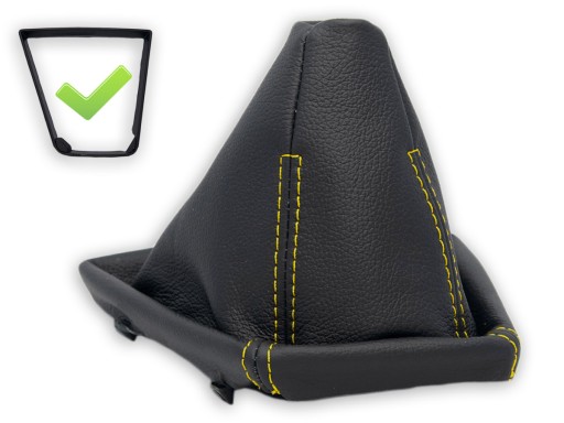 MA-1166676206 - BMW X3 E83 2004-2010 сильфон переключения передач черная кожа желтая нить + рамка