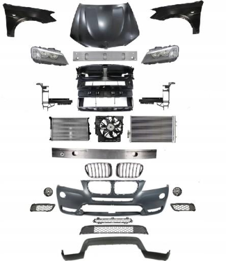 BMWX3F25KPLPRZ4 - BMW X3 F25 2010-2014 КОМПЛЕКТ ПЕРЕДНЬОГО БАМПЕРА Решітка