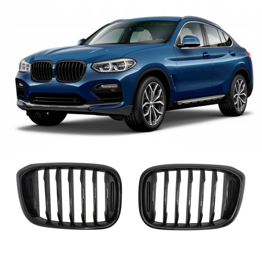 BMW X4 G02 2018 ТЮНІНГ ПЕРЕДНЯ РЕШІТКА ЧОРНА M ПАКЕТ З МАТЕРИНОМ