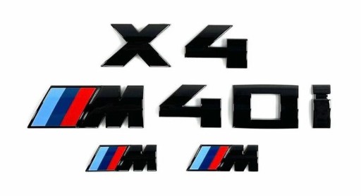 X4M40I - BMW X4 M40i 2 * M емблема бейдж літерний логотип чорний